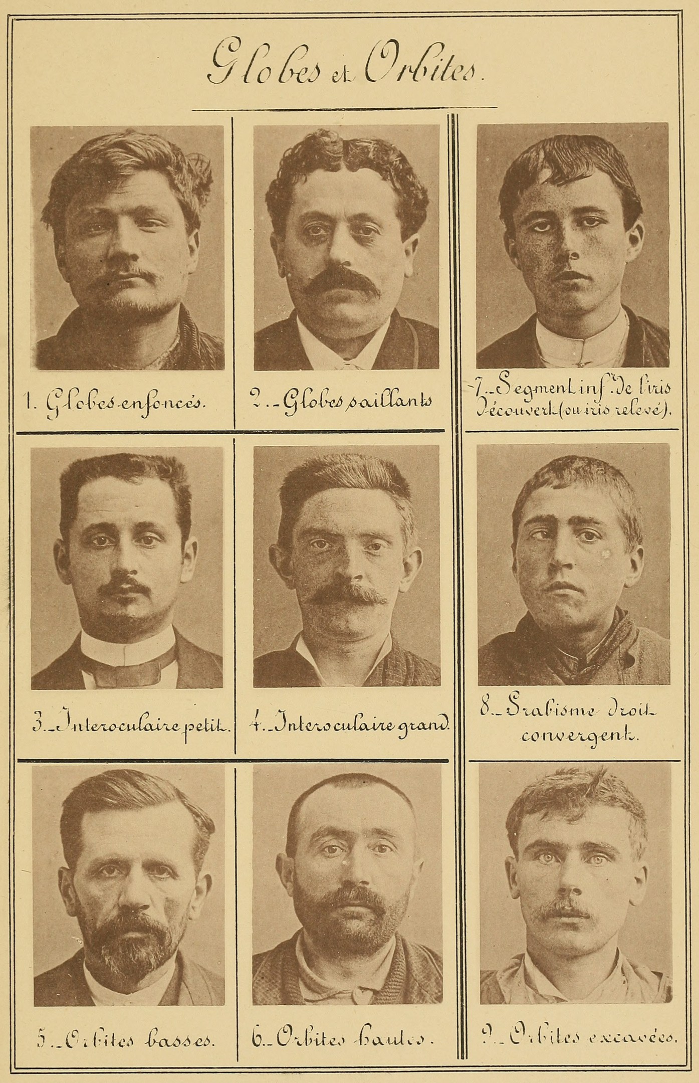 Schwarz-weiß-Foto einer Gruppe von bärtigen Männern mit verschiedenen Gesichtsausdrücken, begleitet von Text.