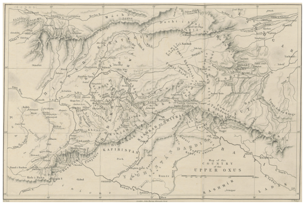Alte Karte der Oberen Oaxaca-Region mit detaillierten geografischen Merkmalen und historischen Textanmerkungen.