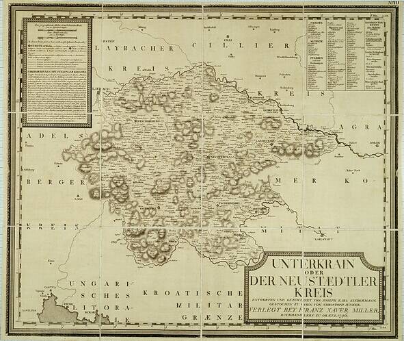 Old paper map of 17th-century Netherlands showing the Neusiedtler Kreis region with text annotations.