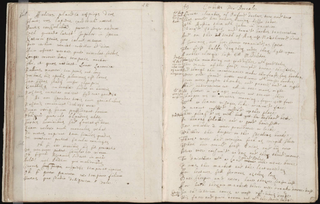 Ein aufgeschlagenes Buch mit einer Inschrift.