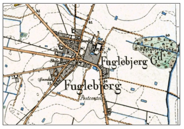 Detailiertes altes Stadtplan von Fuggleberg, Deutschland, mit Textanmerkungen.