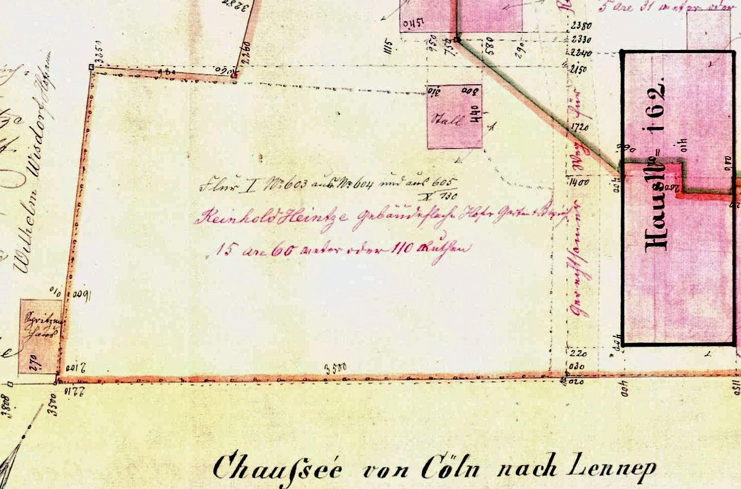 Ausführliche alte Karte von Leipzig, Deutschland, mit Text und Zahlen, die eine geplante Stelle hervorheben, Straßen, Gebäude und Sehenswürdigkeiten zeigend.