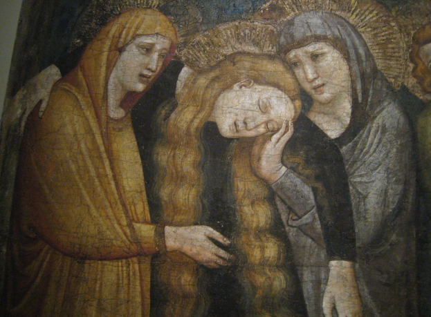 Ein abstraktes Bild mit leuchtenden Farben und kräftigen Pinselstrichen.