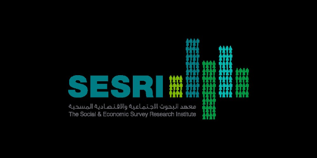 Logo of the Social & Economic Survey Research Institute (SESRI) with white background, featuring text and silhouettes of people.