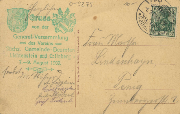 Alter Umschlag mit einem deutschen Stempel von 1909, postgestempelt "Österreich - Deutschland - Cover nach Deutschland - 7. August 1909".